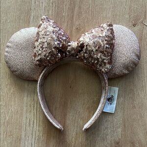 Disney Glittery Sequin Bow Headband - Rose Gold